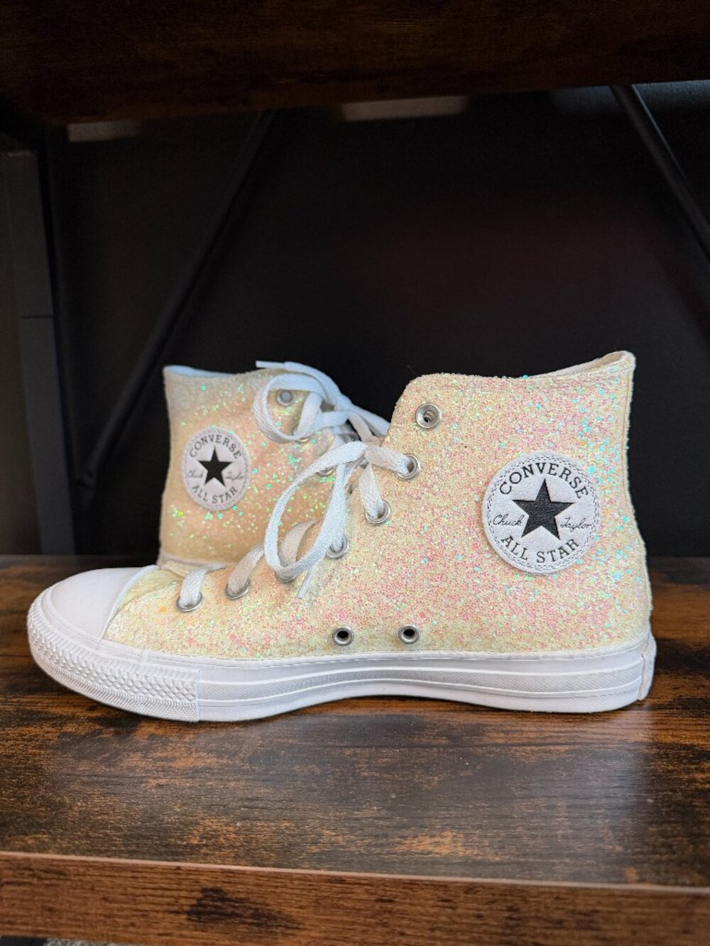Custom Ivory Glitter Chuck Taylor All Star Converse